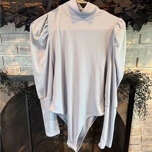 SHEIN Ribbed Light Blue Top